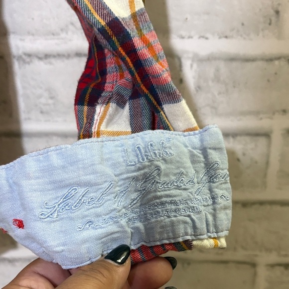 H&M L.O.G.G Crew Red and White Plaid Button Down Shirt, size 6 with - Picture 6 of 9